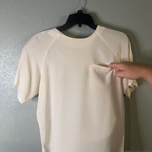 Laura & Jane Collection Womens Silk Blouse w/Pocket M Old Money Foundation Piece - Picture 3 of 11